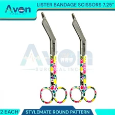 Set of 2 - Nurse, Paramedic Lister Bandage Shears, 7.25, Stylemate Pattern