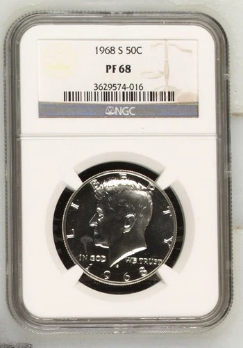 1968 S Silver Clad Kennedy Half Dollar 50c Proof Coin NGC Certified PF68