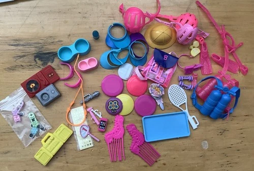 Vintage Barbie Doll Accessory Lot- Helmets, Glasses, More