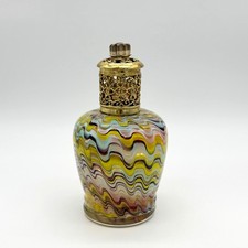 Amolfi Fragrance Lamp By Alexandrias w/Bohemian Multicolor Glass & Gold Cap