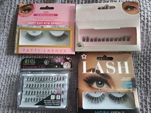 Lot of 4 tatti and uk Lashes Natural & Glam volume individual and strip Lash New