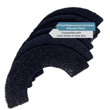 6-Pack Activated Carbon Filters for Litter Box - Unscented Pre-Cut Activated ...