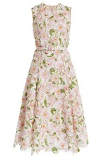 Oscar de la Renta Guipure Lace Midi Dress In White Multi SZ 4 -NWT RT $3,290.00