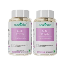 Neuherbs Milk Thistle 800mg - Liver Detox Support - 60 Caps x2