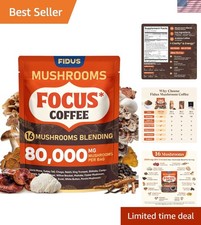 16 in 1 Mushroom Coffee with 80,000mg Adaptogenic Mushrooms with Ashwagandha,...