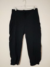 Athleta Black Jogger Pants Drawstring Tapered Leg Zip Pocket Size 6 Women