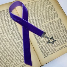 Handmade Velvet Bookmark Repurposed Vintage Jewelry One of a Kind Bookish Gift