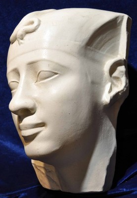 EGYPTIAN PHARAOH BUST RARE XL RELIEF FACE HEAD ITALY PLASTER FIGURAL HUGE