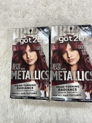 2 Pack SCHWARZKOPF GOT2B M68 Dark Ruby Metallics Hair Color NIB Hair Dye