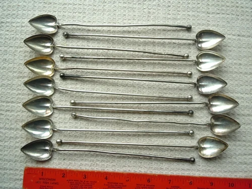 wallace  sterling silver  ice tea straw spoons 154 grams