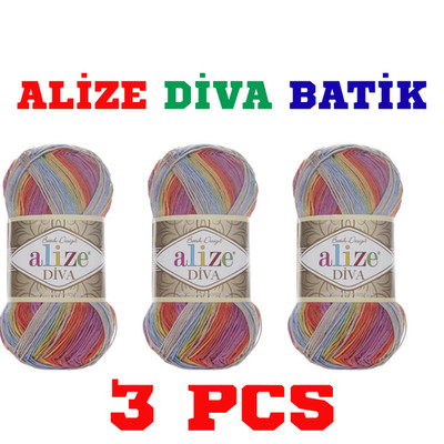 ALIZE DIVA BATIK 3242 Color baby blankets, baby booties, sweaters, vests, jacket