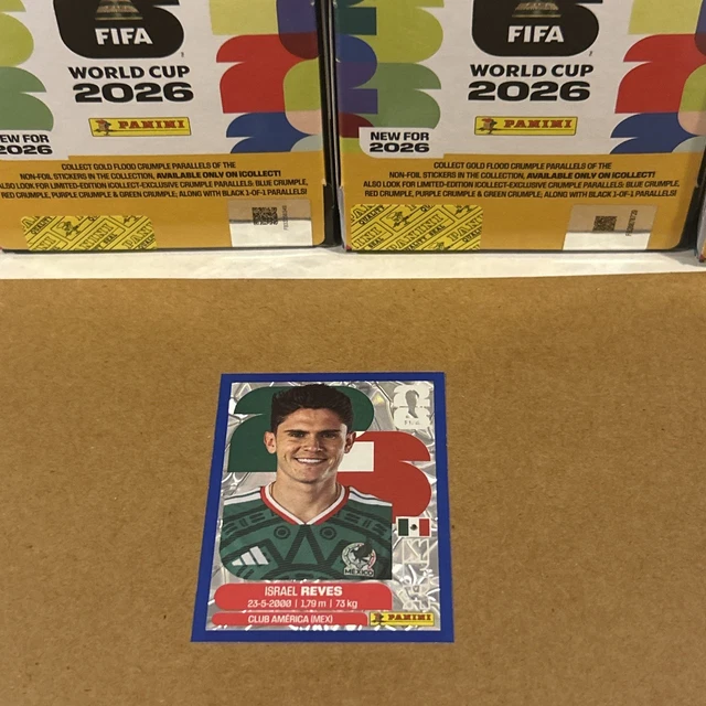 2026 Panini World Cup Sticker Blue Crumple Parallel Mexico Israel Reyes MEX7