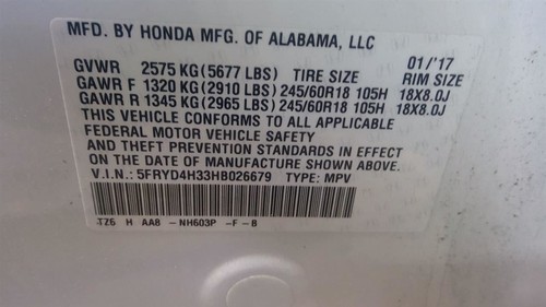 Driver Left Axle Shaft Rear 3.5L Fits 16-20 MDX 1479232 - Picture 5 of 5