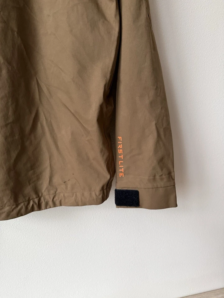 First Lite Seak Stormtight Rain Jacket Waterproof Hood XL Brown Dry Earth Hunt - Image 3 of 3