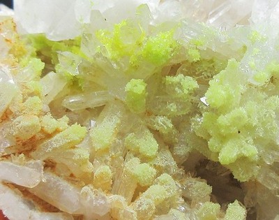 flowery green pyromorphite&Quartz crystal mineral,Daoping,Yangshuo,Guangxi,China