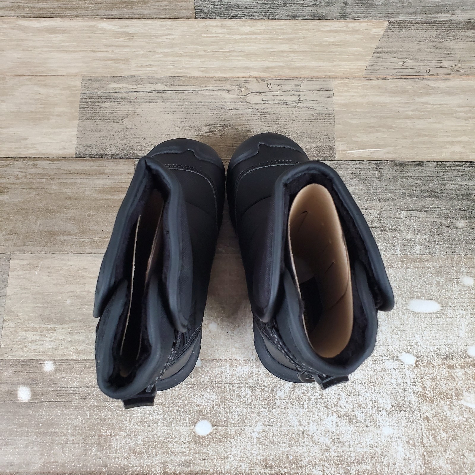 Stivali Invernali Keen Puffrider Bambini Tg 10 Nero Acciaio Grigio Regolabili Impermeabili