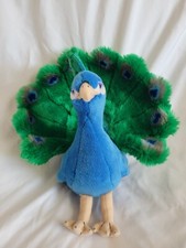 FAO Schwartz peacock plush stuffed animal toy 14"