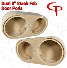 Flush Mount DuaL 8" inch MDF Stack Fab Door Pods Speaker enclosure 1 pair rings