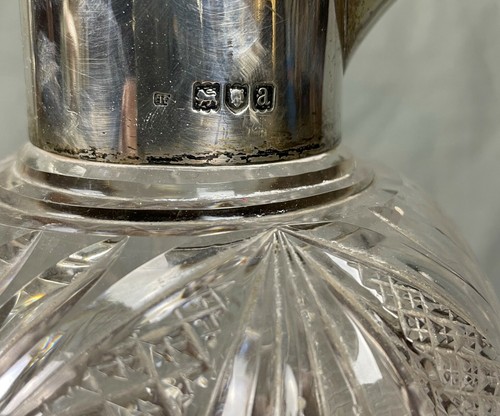 Fine Antique Victorian Silver and Cut Glass Claret Jug London 1896 - Picture 7 of 9