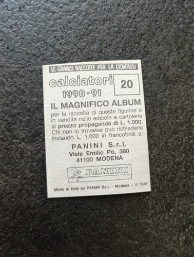 Figurina Panini Calciatori 1990-91 Serie A #20 Scudetto Bari - Foto 2 di 2