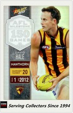 2013 Select AFL Champions Milestone Holofoil Card MG36 David Hale (Hawthorn)