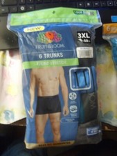 6 PR. MENS FRUIT OF THE LOOM MICRO STRETCH TAG FREE TRUNKS BOXERS NIP SZ 3XL MUL