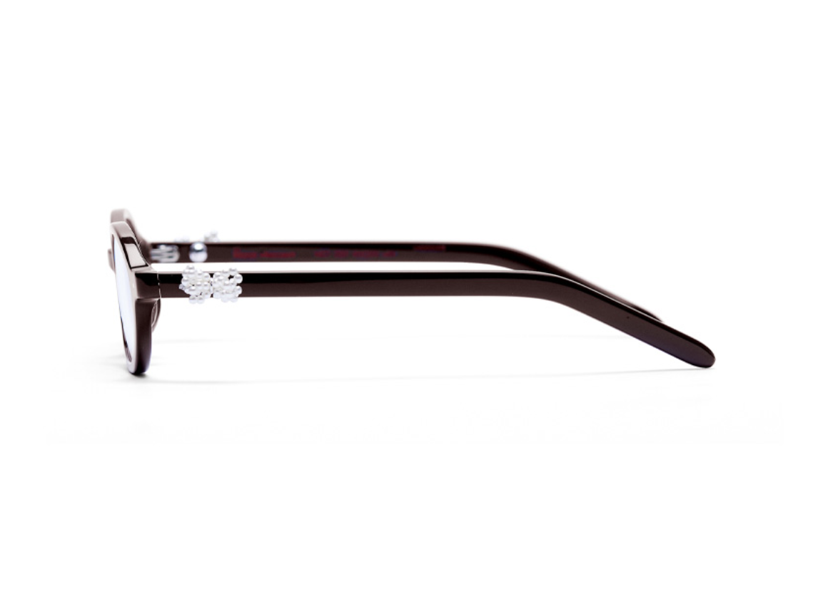 Mardi Mercredi ROUND GLASSES M.O-001_CHOCOLATE / + Pearl