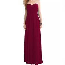 Bill Levkoff Strapless Formal Dress Chiffon Cranberry Red 82955 Womens Size 10