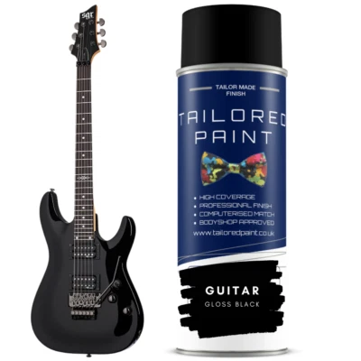 AEROSOL 400ML PURE JET BLACK NITROCELLULOSE GUITAR PAINT VINTAGE GLOSS