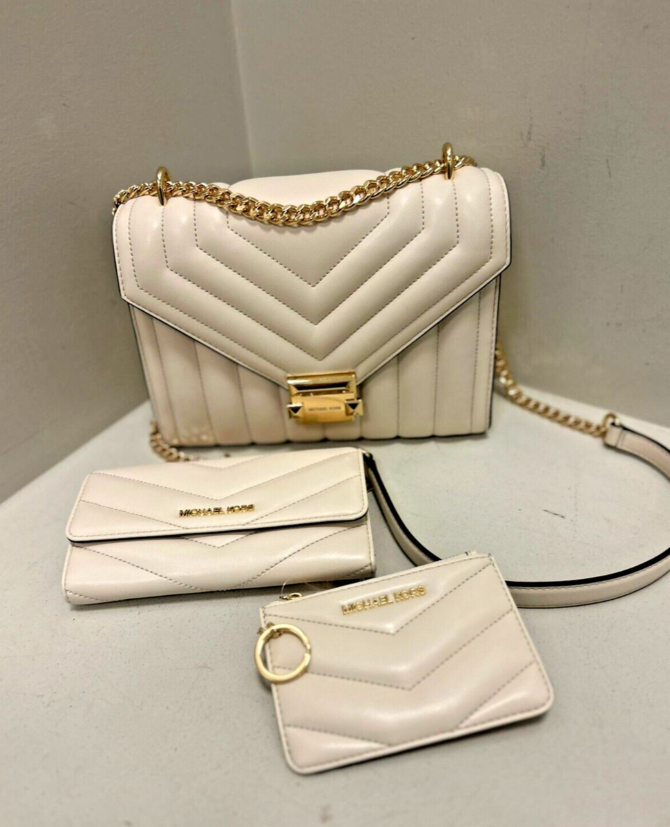 Michael Kors Whitney Quilted Shoulder Bag Combo:Wallet Key Pouch