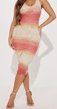 Fashion Nova Vina Sunset Knit Midi Dress - Multi Color Size S