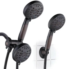 AquaSpa High Pressure Combo Dual Rain & Handheld Shower Head – Oil Rubbed Bronze