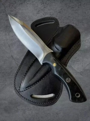 KIRI BLADE WORKS CUSTOM HANDMADE D2 STEEL HUNTING KNIFE CAMPING KNIFE WITH MICARTA HANDLE SHEATH