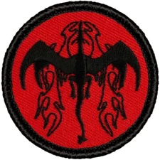 Retro Flame Breathing Dragon Patrol Patch - 2" Round Embroidered Patch (022R)