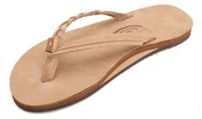 Woman Rainbow Flirty Braidy Single Layer Leather Narrow Strap 301ALTSB S.Brown