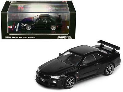 Nissan Skyline GT-R R34 V-SPEC II RHD Right Hand Drive Black 1/64