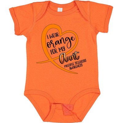 Inktastic I Wear Orange For My Aunt Multiple Sclerosis Awareness Baby Bodysuit