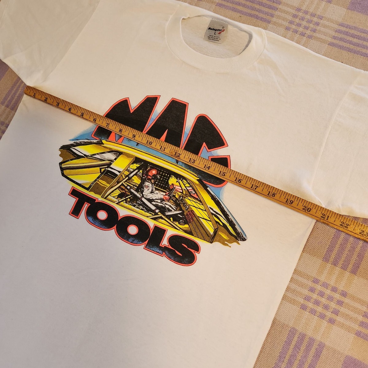 VTG 80s Mac Tools Car Driver Hot Rod T Shirt Large Race Car USA