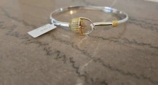 .925 Silver Rhodium Gold NANTUCKET BASKET Bracelet BANGLE NWT Size 7.5