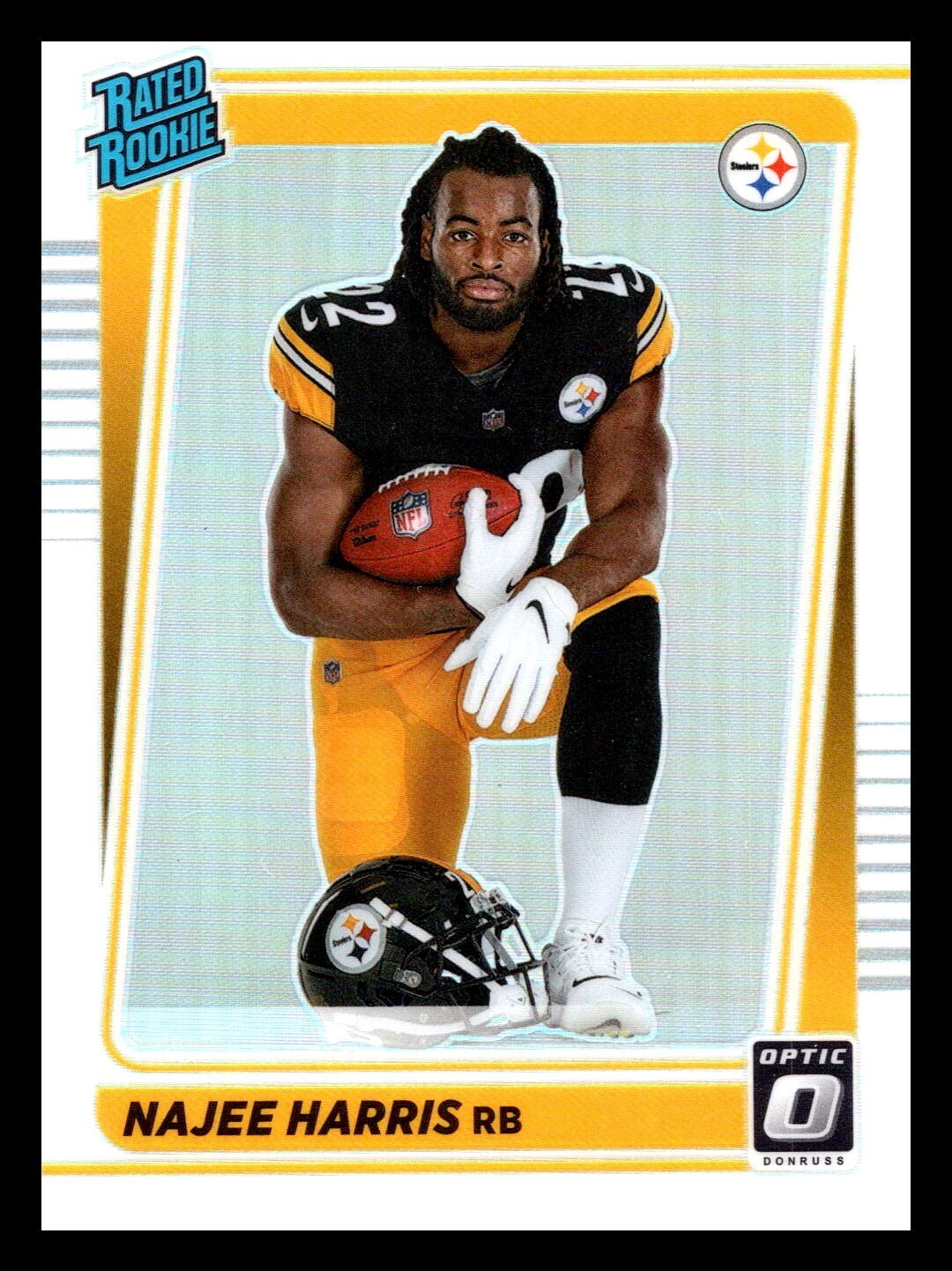 NAJEE HARRIS RC 2021 Panini Donruss Optic Rated Rookie Holo Prizm Variation #213