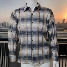 Vintage Disco Shirt Mens XL Big Collar Polyester Groovy 70s Styled in California