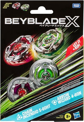 Beyblade X Chain Incendio 5-60HT and Arrow Wizard 4-60N Dual Pack