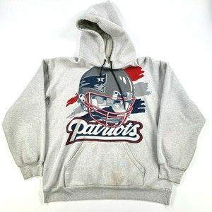 Vtg New England Patriots Hoodie Hooded Sweatshirt Nfl Big Logo Riddell 90s Ebay
