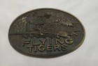 Rare Flying Tigers Air Force fighter wing vintage brass belt buckle