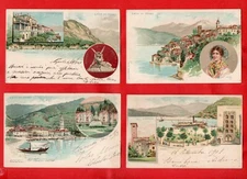 PAESI LAGO DI COMO -LITHO GRUSS BEL LOTTO DI 16 CARTOLINE ANTICHE FP -vedi foto