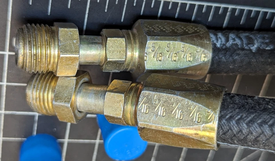 18” 6AN J1402A Air Brake Hose W/ 5/16” Swivel Male Inverted Flare Fittings [A1BB - Image 4 of 4