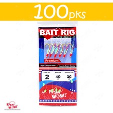 Fishing Bait Rigs Size 2 Premium sabiki Golden Hook Red Head Glow bead FW417