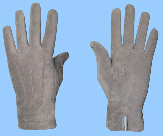 NEW MENS size 8 or Small GENUINE GREY SUEDE LEATHER GLOVES with CASHMERE LINING