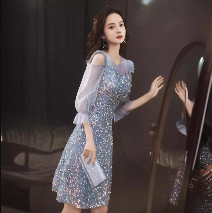 Womens Sequin Off Shoulder Puff Sleeve Graduation Party Dress Cocktail Prom NWON | eBay Womens Sequin Off Shoulder Puff Sleeve Graduation Party Dress Cocktail Prom NWON | eBay