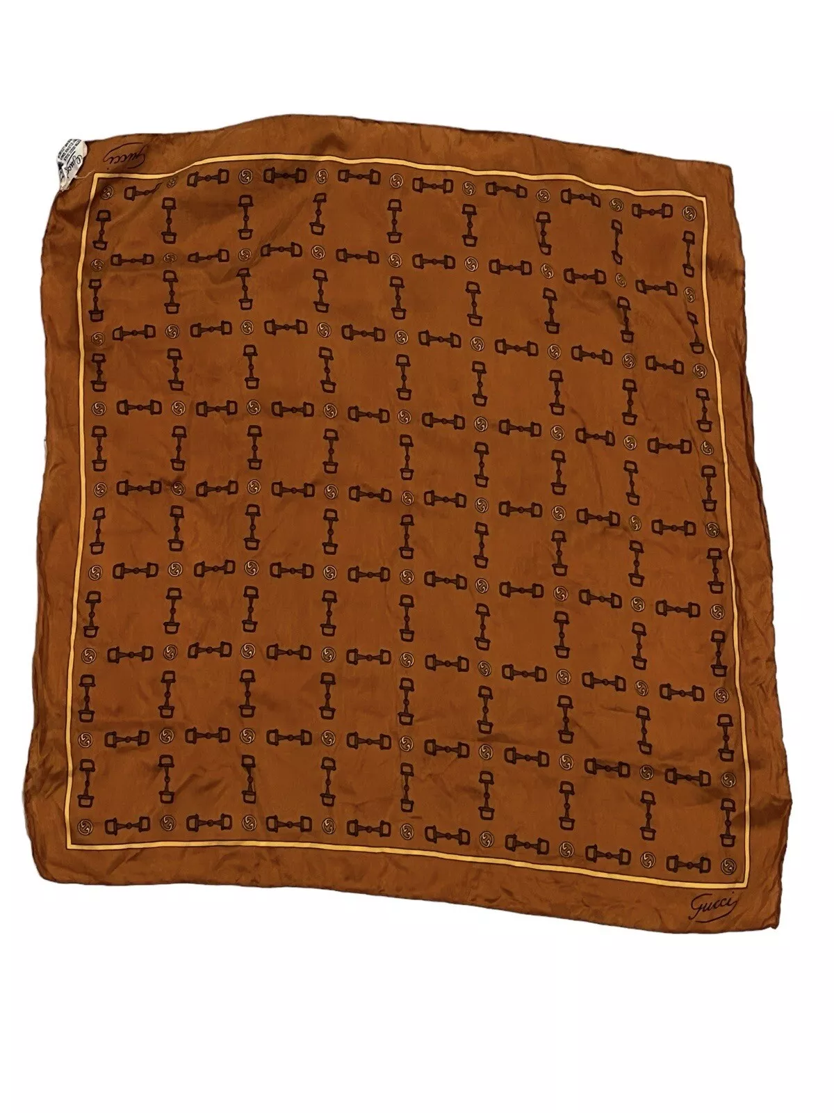Gucci vintage rare foulard cou mouchoir équestre 